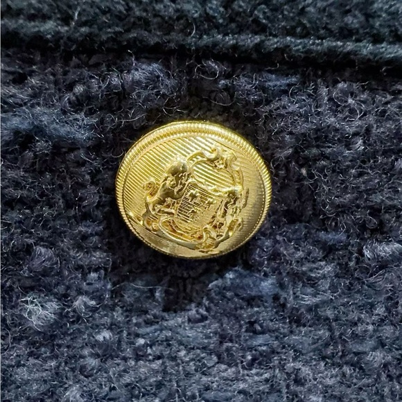 Authentic Celine Dark Blue Textured Blazer - Picture 3 of 9